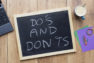 Do's and Don'ts chalkboard