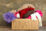 donation box of sweaters